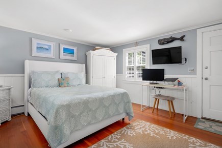 Eastham, Cranberry Cottages Cape Cod vacation rental - Queen size bed and mounted cable TV