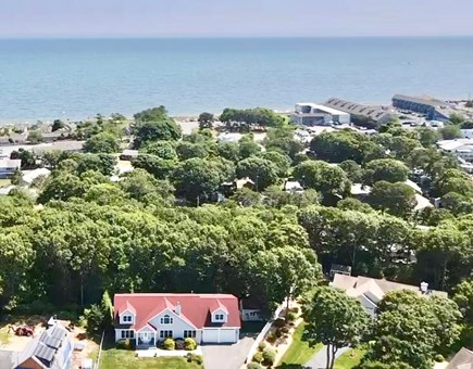 South Yarmouth Cape Cod vacation rental - Aerial view with Parkers River Beach in Back