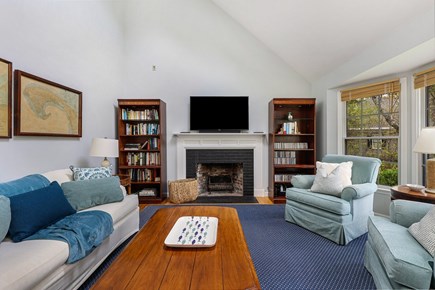 Harwich Cape Cod vacation rental - Living Room with new smart TV and fireplace