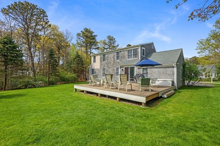 Harwich Cape Cod vacation rental - Sunny Back Deck with New furniture and Gas Grill