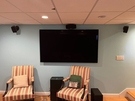 Harwich Cape Cod vacation rental - Basement 80 inch TV with surround sound