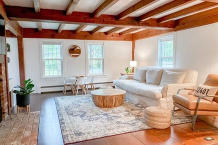 The Brewster Salt House Cape Cod vacation rental - Open Living room - Kitchen