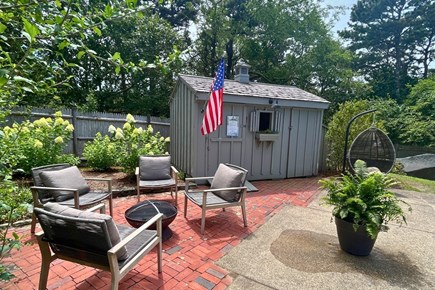 The Brewster Salt House Cape Cod vacation rental - Backyard Seating Area