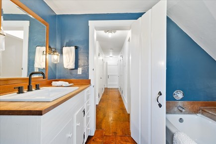 The Brewster Salt House Cape Cod vacation rental - Bathroom on second floor with a tub