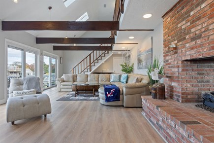 Yarmouth Cape Cod vacation rental - Living room with stunning vaulted ceilings