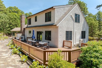 Wellfleet Cape Cod vacation rental - Large back deck for backyard BBQs, entertaining, or sunbathing!