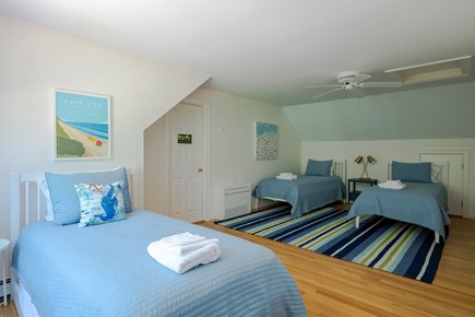 Wellfleet Cape Cod vacation rental - Second upstairs bedroom with 3 twin beds and 1 twin trundle