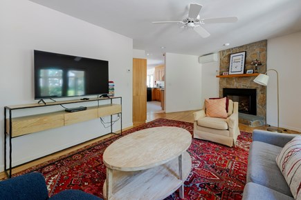 Wellfleet Cape Cod vacation rental - Den on the first floor has large screen  TV for movie nights