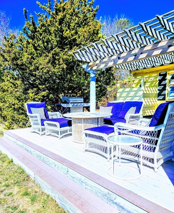 Wellfleet, Pine Point Cape Cod vacation rental - Deck Seating overlooking Water