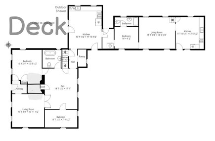 Wellfleet, Pine Point Cape Cod vacation rental - First Level Floor Layout