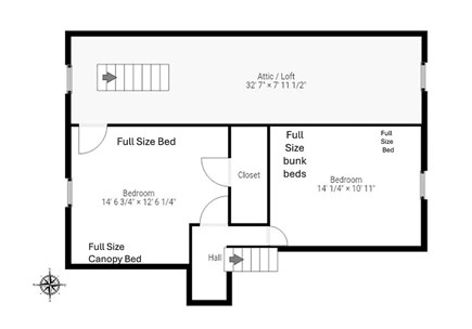 Wellfleet, Pine Point Cape Cod vacation rental - 2nd Floor Layout