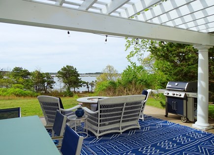 Wellfleet, Pine Point Cape Cod vacation rental - Deck area- enjoy water views while dining or relaxing at fire pit