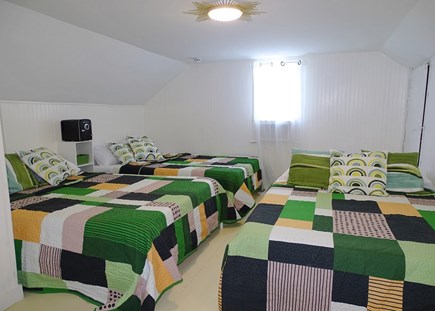 Wellfleet, Pine Point Cape Cod vacation rental - Upstairs bedroom with three full beds 