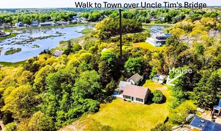 Wellfleet, Pine Point Cape Cod vacation rental - Aerial view of walk over Uncle Tim'S Bridge to town