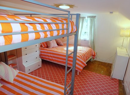 Wellfleet, Pine Point Cape Cod vacation rental - Upstairs bedroom with full bed and full bunk beds 