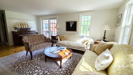 Truro Cape Cod vacation rental - Downstairs living room with piano for the musically inclined