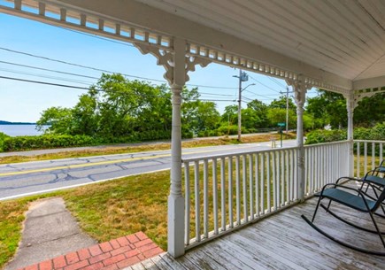 Harwich — on Long Pond Cape Cod vacation rental - Front porch with views of bike path, beach, and Long Pond