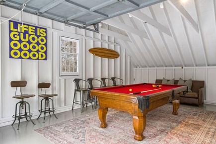 Orleans / Eastham Line Cape Cod vacation rental - Pool Table/PacMan Garage Area