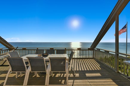 Wellfleet Cape Cod vacation rental - Deck dining with view straight ahead