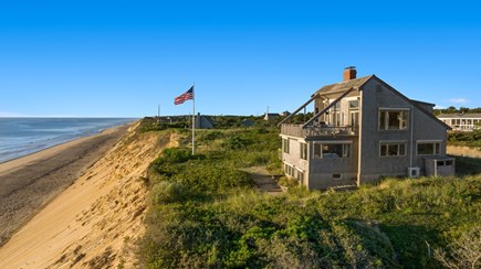 Wellfleet Cape Cod vacation rental - Aerial down the beach to the right