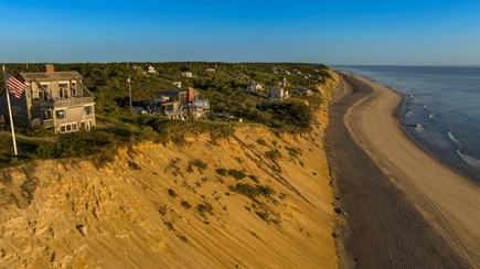 Wellfleet Cape Cod vacation rental - Aerial view down the coastline to the left