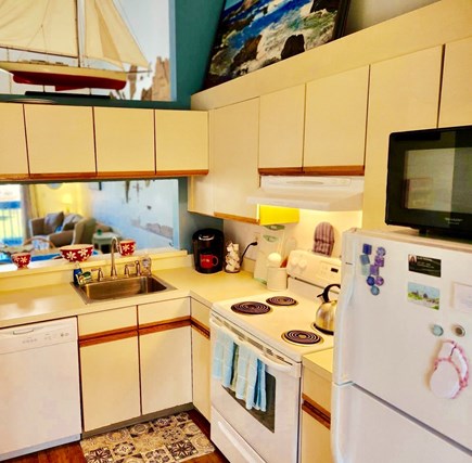 Brewster, Ocean Edge Cape Cod vacation rental - Our kitchen with a keurig coffee maker. Washer/dryer out of frame