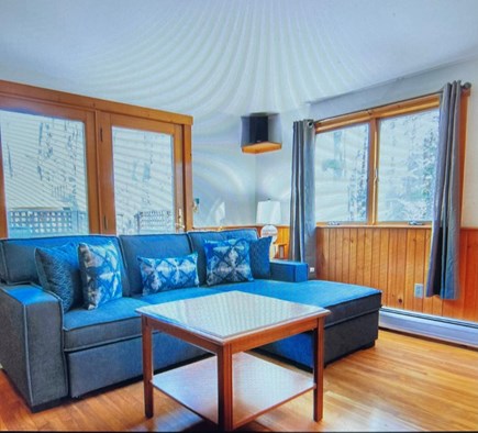 Wellfleet Cape Cod vacation rental - Den with additional TV and pull out sofa. Leads to the back deck.