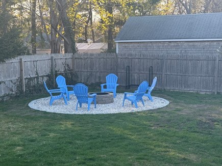 West Yarmouth Cape Cod vacation rental - String lit Fire Pit Area w/Adirondack Chairs. (NEW)