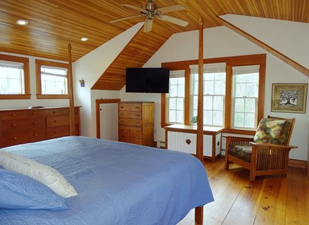 Brewster Cape Cod vacation rental - King bedroom offers ceiling fan and TV