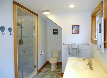 Brewster Cape Cod vacation rental - King bedroom private bath with new glass shower