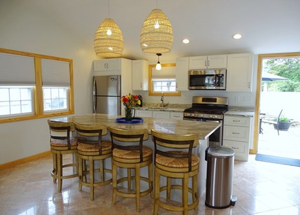 Dennis Port Cape Cod vacation rental - Beautiful remodeled kitchen with breakfast bar 