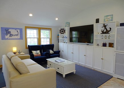 Dennis Port Cape Cod vacation rental - Vaulted living room with TV