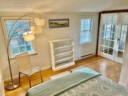 Brewster Cape Cod vacation rental - Queen size bedroom, french doors w shades.