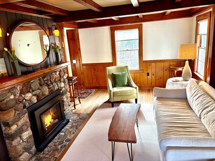 Brewster Cape Cod vacation rental - Living Room with fireplace.