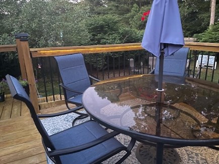 Osterville Cape Cod vacation rental - Back deck table