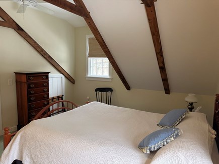 Orleans Cape Cod vacation rental - Queen Bedroom has Ceiling Fan and Beams