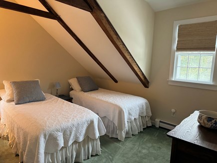 Orleans Cape Cod vacation rental - Twin Bedroom with Ceiling Fan and Beams