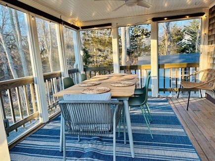 Eastham Cape Cod vacation rental - A ceiling fan helps control the heat on a warm summer night.