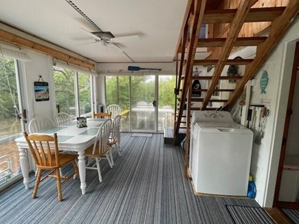 Dennis Cape Cod vacation rental - Porch out to deck. Washing machine only, no dryer