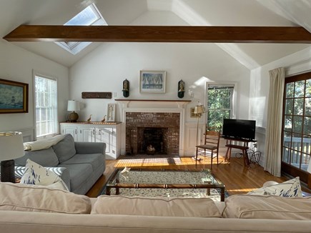 Harwich Cape Cod vacation rental - Living room far from kitchen offers quiet place for entertaining