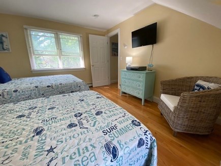 West Yarmouth-Lewis Bay Neighb Cape Cod vacation rental - Bedroom with 1 Queen & 1 Twin Bed with Smart TV