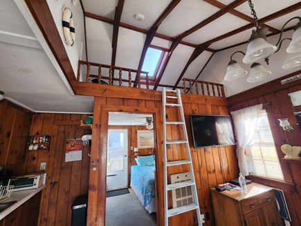 Dennis Port Cozy Cottage Condo Cape Cod vacation rental - Loft Bedroom off Kitchen Living Area