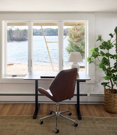 Falmouth Cape Cod vacation rental - Office area in Lower Level with Lake view