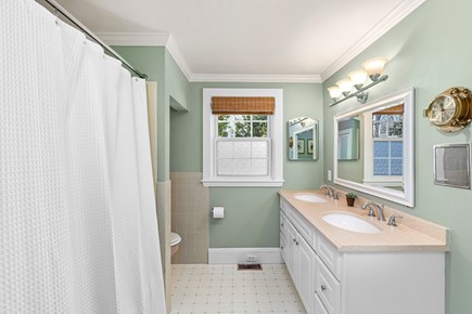 Yarmouth Cape Cod vacation rental - The full bathroom boasts a double vanity, tub, and shower