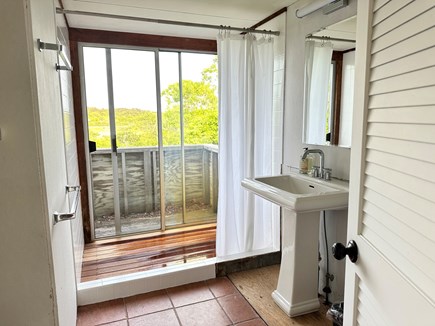 Truro Cape Cod vacation rental - Main bath with shower and open views beyond