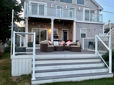 Patuiset Island, Pocasset  Cape Cod vacation rental - Water facing side large deck 1st flr 2nd floor balcony.