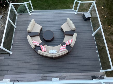 Patuiset Island, Pocasset  Cape Cod vacation rental - Circular sectional back deck!