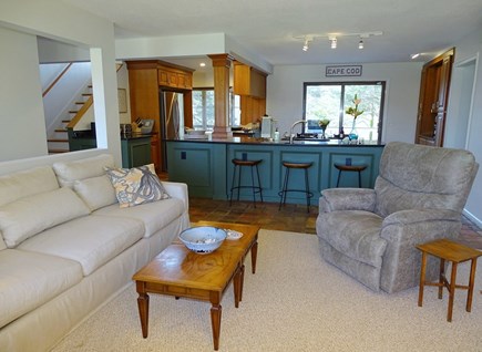 Eastham Cape Cod vacation rental - Living room opens to large kitchen