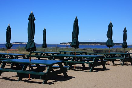 Chequessett Village, Wellfleet Cape Cod vacation rental - Picnic tables at Mac's