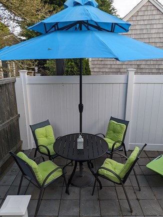 Harwich Port Cape Cod vacation rental - Stone patio facing east with much morning sun